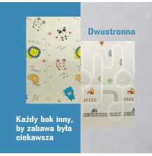 MATA EDUKACYJNA PIANKOWA  DWUSTRONNA SKŁADANA 200x180CM