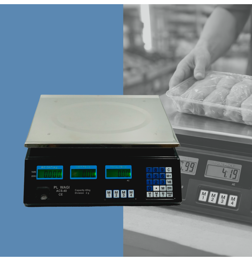 Waga sklepowa 40kg / 2g elektroniczna gastronomiczna wyświetlacz LCD