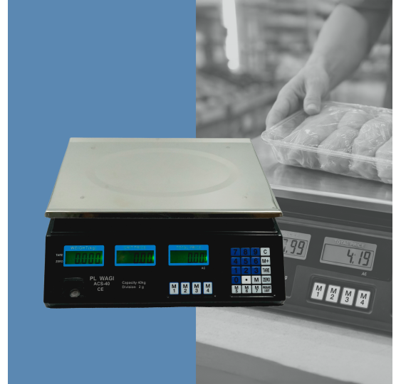 Waga sklepowa 40kg / 2g elektroniczna gastronomiczna wyświetlacz LCD