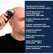 Golarka km-2026 maszynka barber dla mężczyzn wyświetlacz led ładowanie usb
