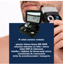 Golarka km-2026 maszynka barber dla mężczyzn wyświetlacz led ładowanie usb