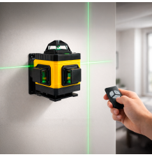 POZIOMICA LASEROWA KRZYŻOWA PŁASZCZYZNOWA 360° LASER 4D ŻÓŁTA + ETUI ZESTAW