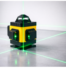 POZIOMICA LASEROWA KRZYŻOWA PŁASZCZYZNOWA 360° LASER 4D ŻÓŁTA + ETUI ZESTAW