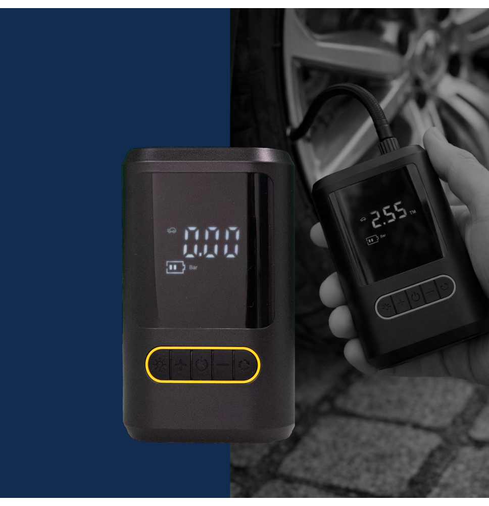 Kompresor samochodowy mini pompka elektryczna bezprzewodowa przenośna do opon samochodu roweru motoru