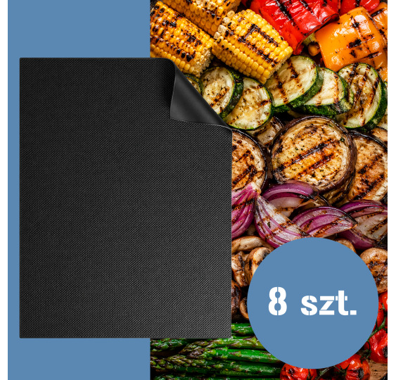 Mata teflonowa do pieczenia i grillowania 8 sztuk – nieprzywierająca, wielokrotnego użytku